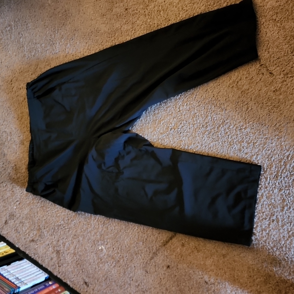 Plus Size Women's Flowy Black Pants with Pockets